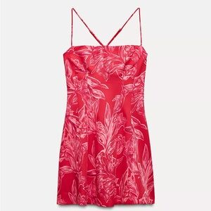 Zara Red and Pink Floral Dress